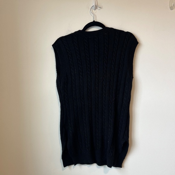 Boutique Black Knitted Long Sweater Vest - Picture 5 of 5